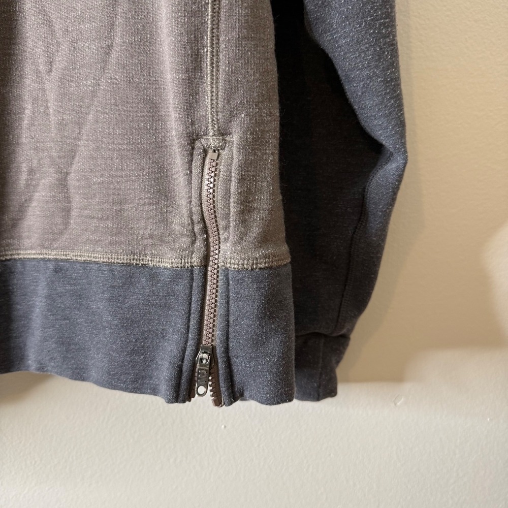 Lululemon Mens Raglan Crewneck Sweatshirt Brown Grey Side Zips XL - Picture 7 of 9